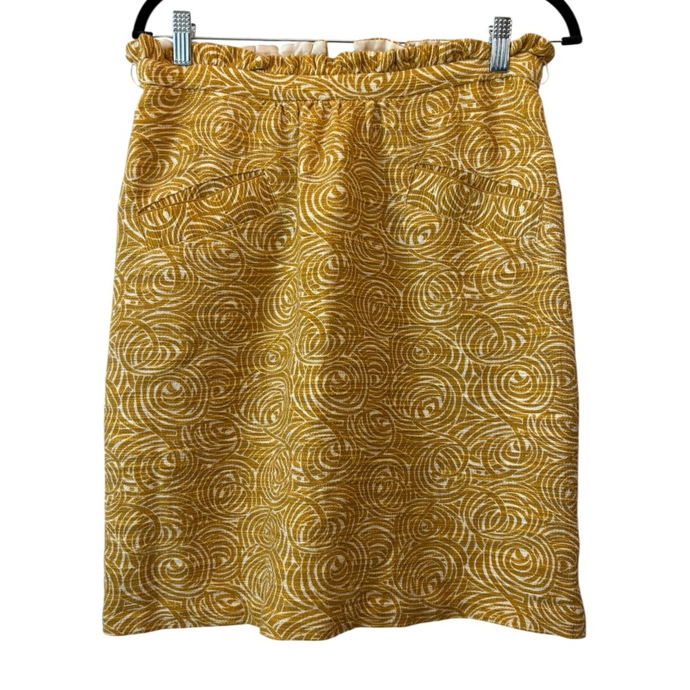 Elevenses Gold Swirl Pencil Skirt Size 8
